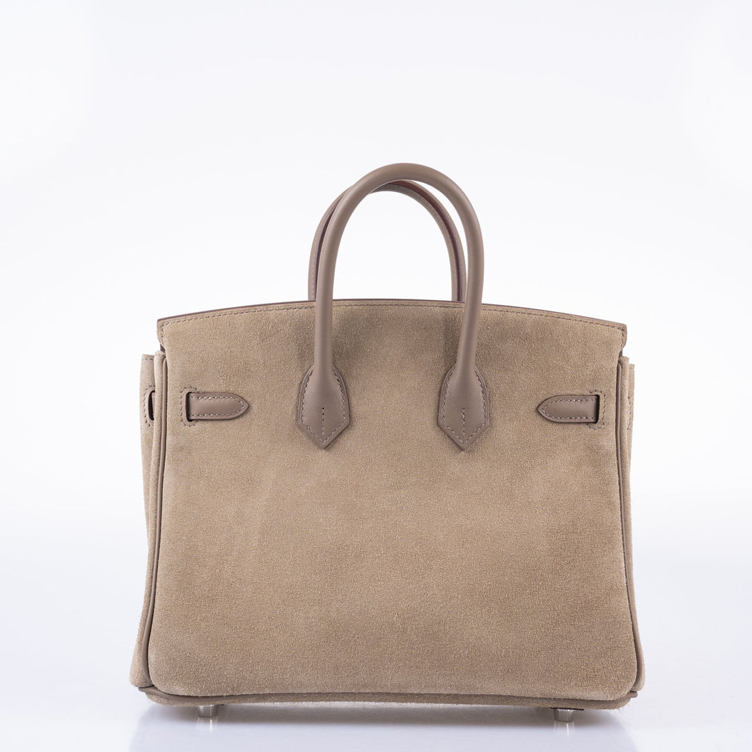 Hermes Birkin 25 Gris Caillou & Etoupe Grizzly and Swift Palladium Hardware