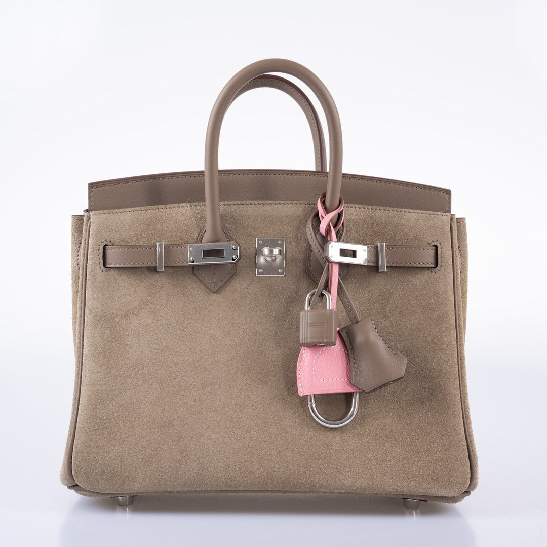 Hermes Birkin 25 Gris Caillou & Etoupe Grizzly and Swift Palladium Hardware