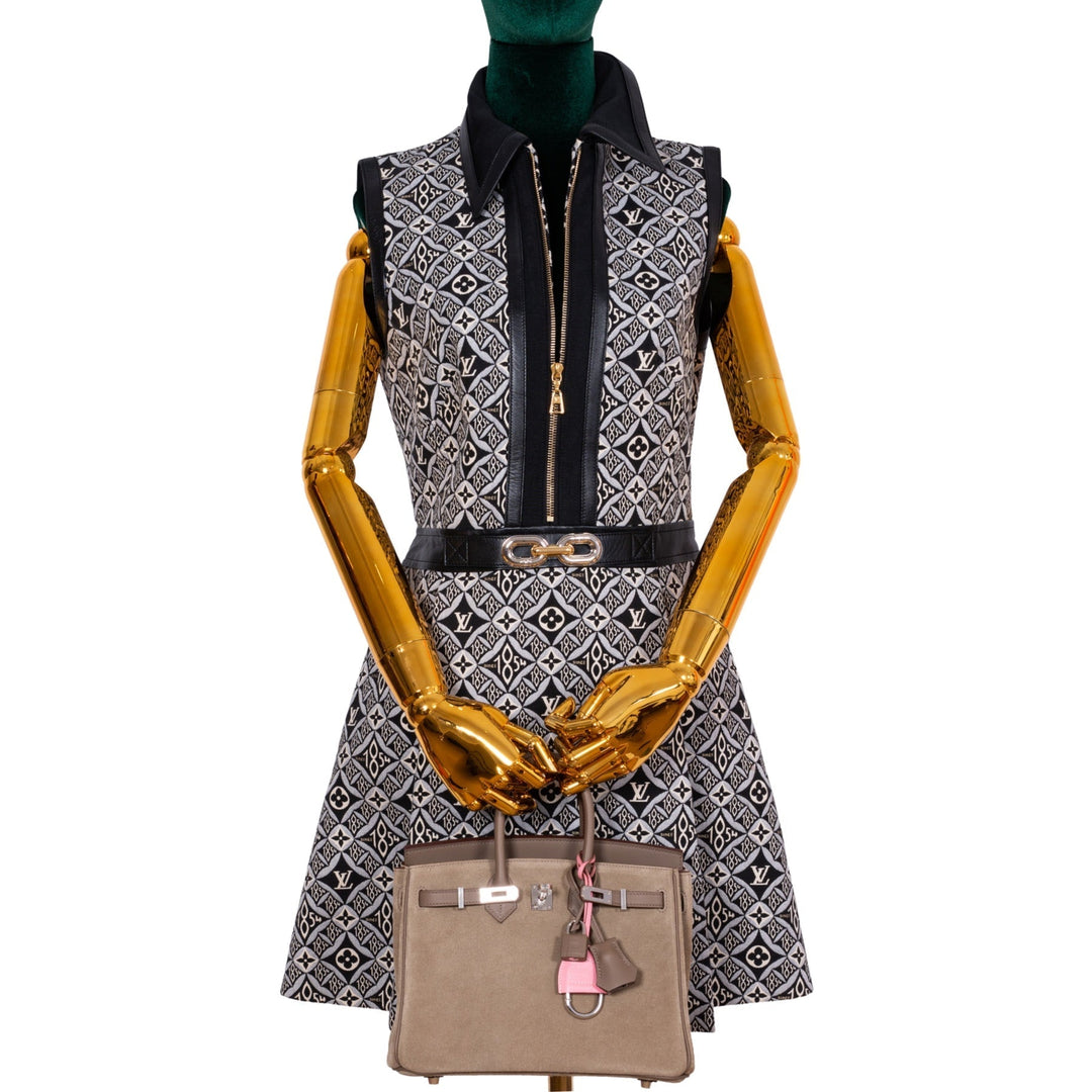 Hermes Birkin 25 Gris Caillou & Etoupe Grizzly and Swift Palladium Hardware