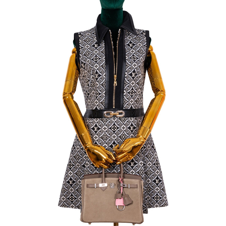 Hermes Birkin 25 Gris Caillou & Etoupe Grizzly and Swift Palladium Hardware