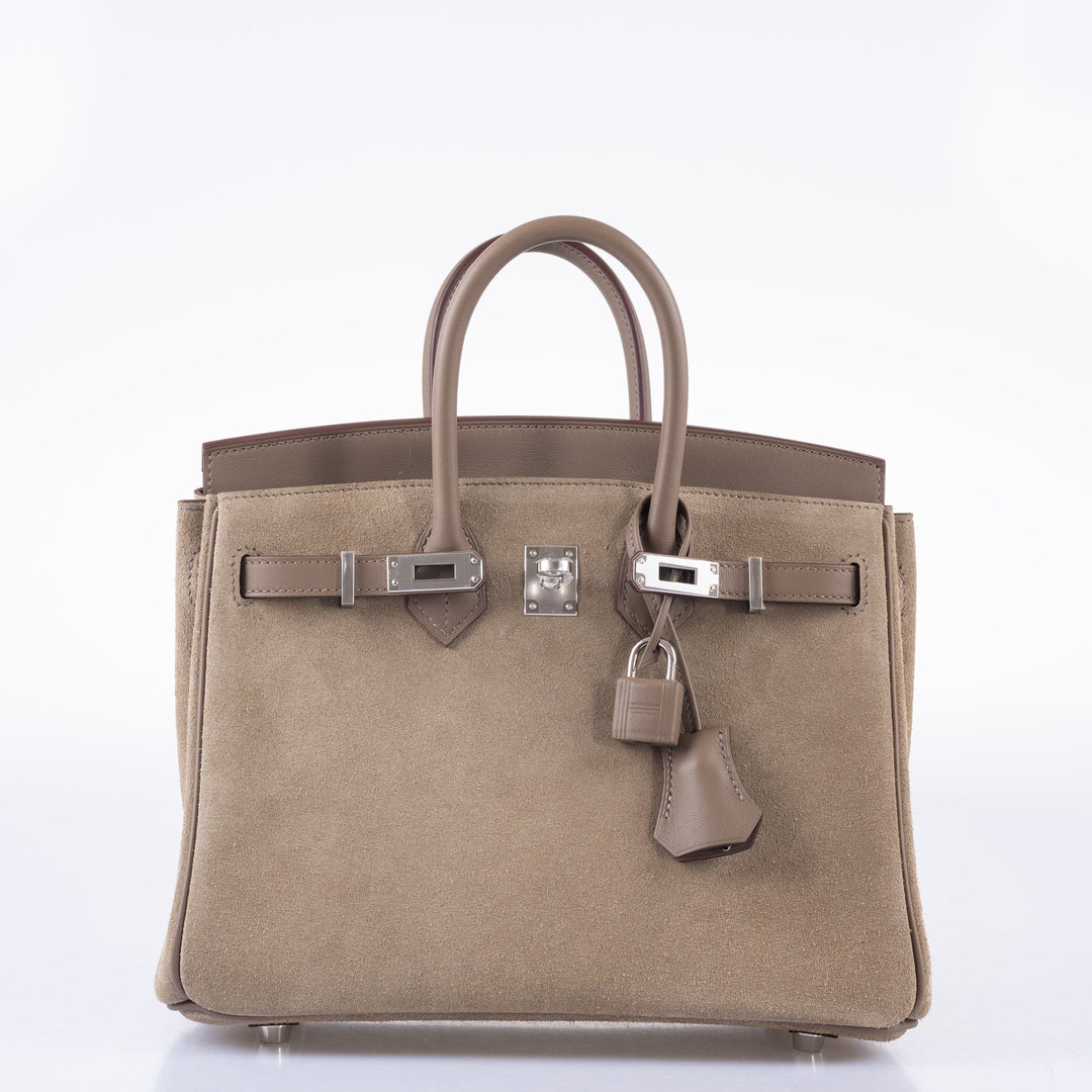Hermes Birkin 25 Gris Caillou & Etoupe Grizzly and Swift Palladium Hardware