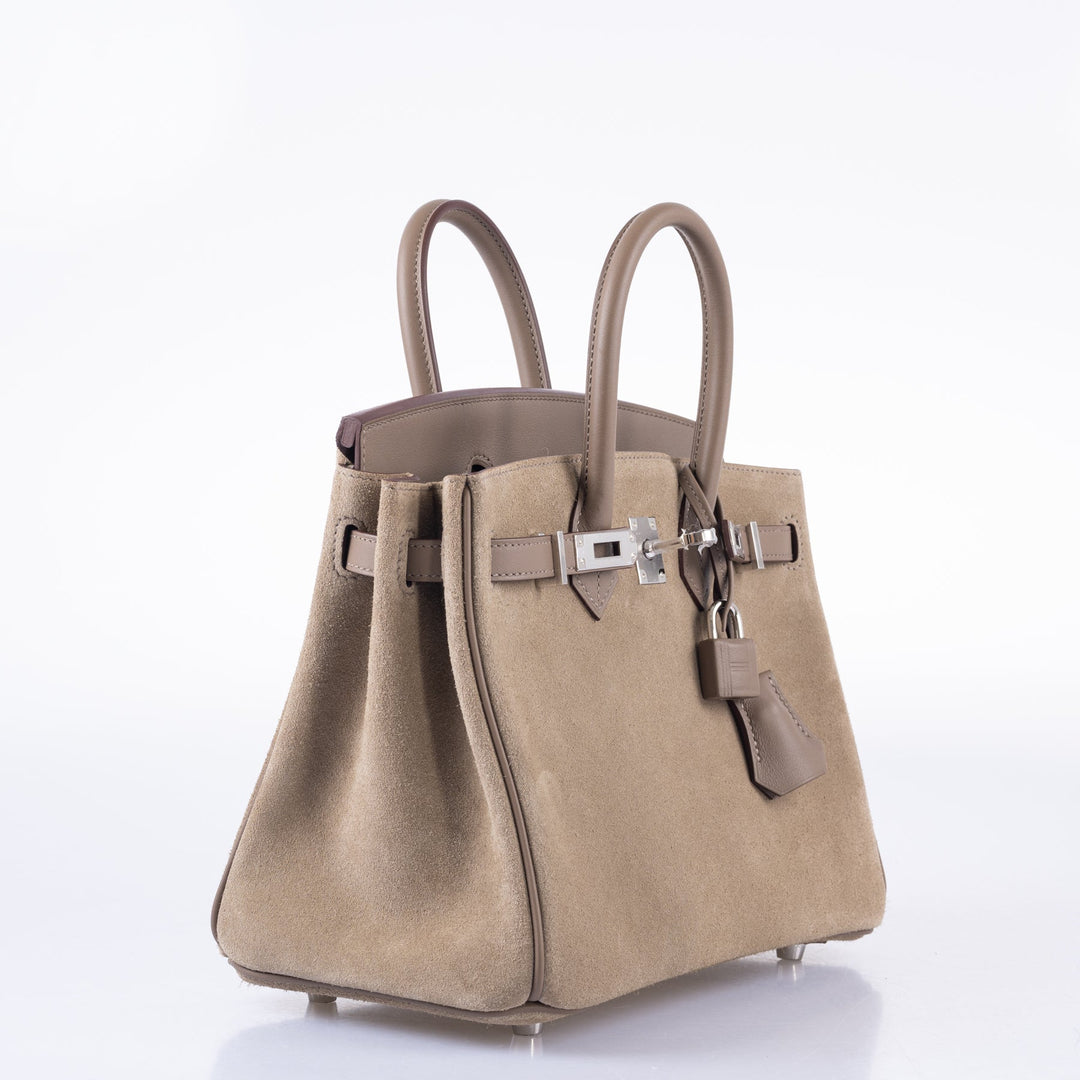 Hermes Birkin 25 Gris Caillou & Etoupe Grizzly and Swift Palladium Hardware