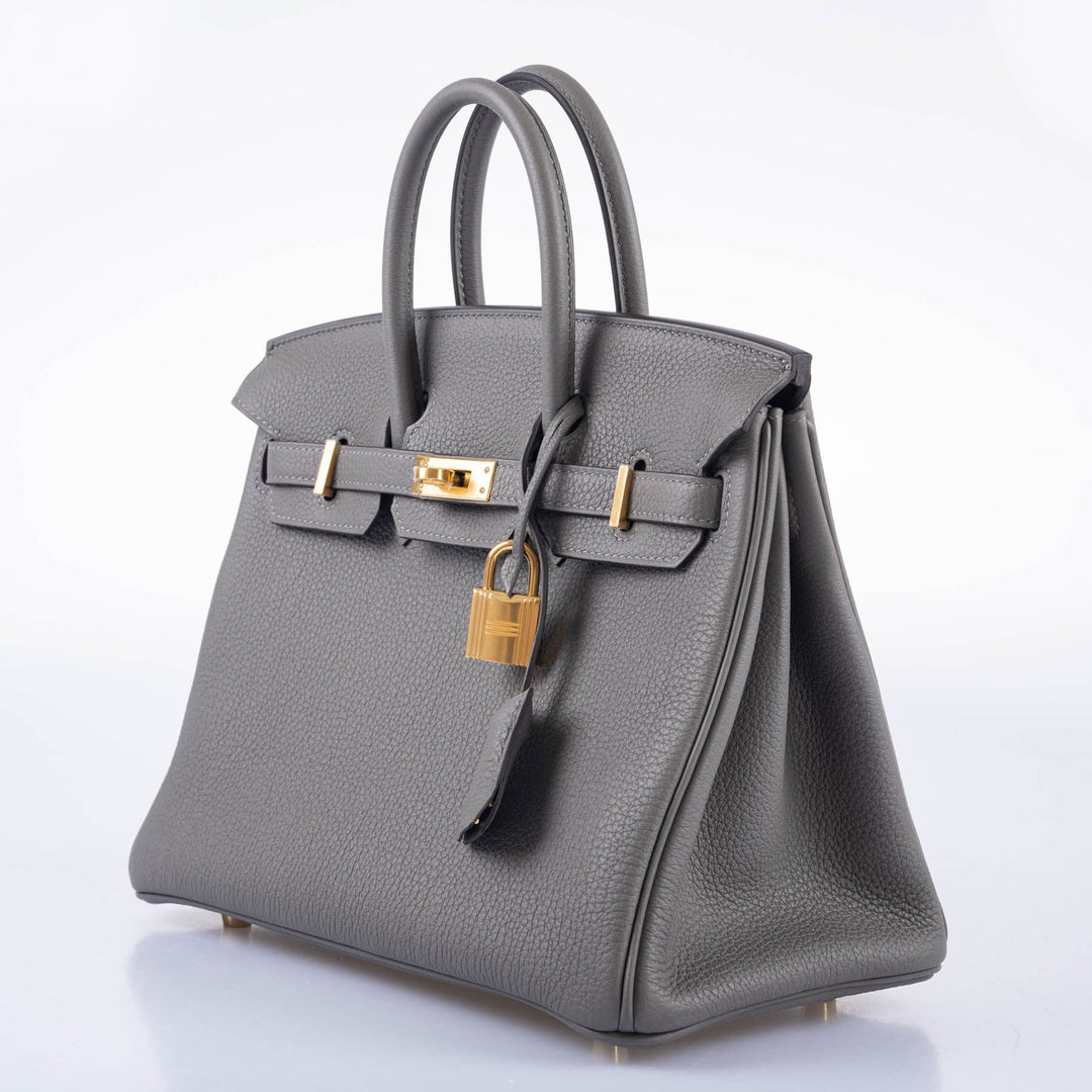 Top quality Hermes Birkin 25 Gris Meyer Togo Gold Hardware