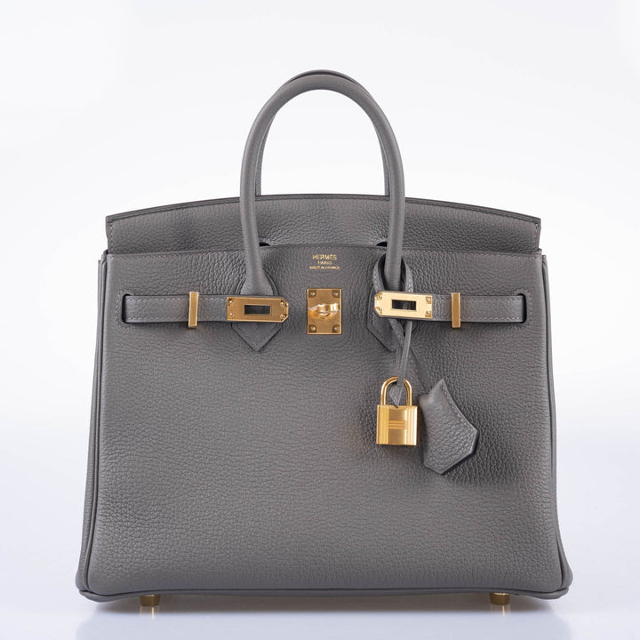 Top quality Hermes Birkin 25 Gris Meyer Togo Gold Hardware