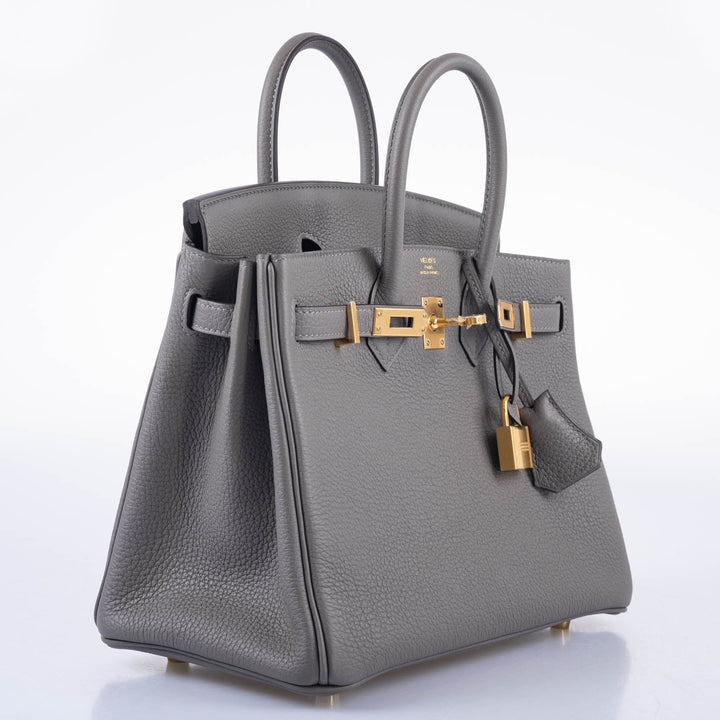 Top quality Hermes Birkin 25 Gris Meyer Togo Gold Hardware