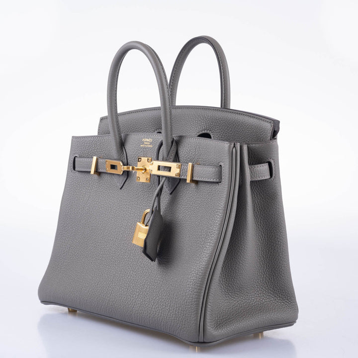 Top quality Hermes Birkin 25 Gris Meyer Togo Gold Hardware