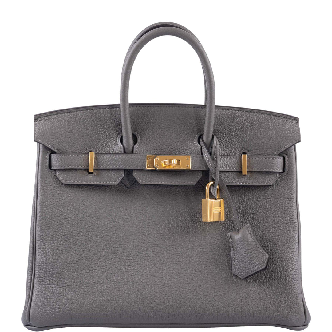 Hermes Birkin 25 Gris Meyer Togo Gold Hardware
