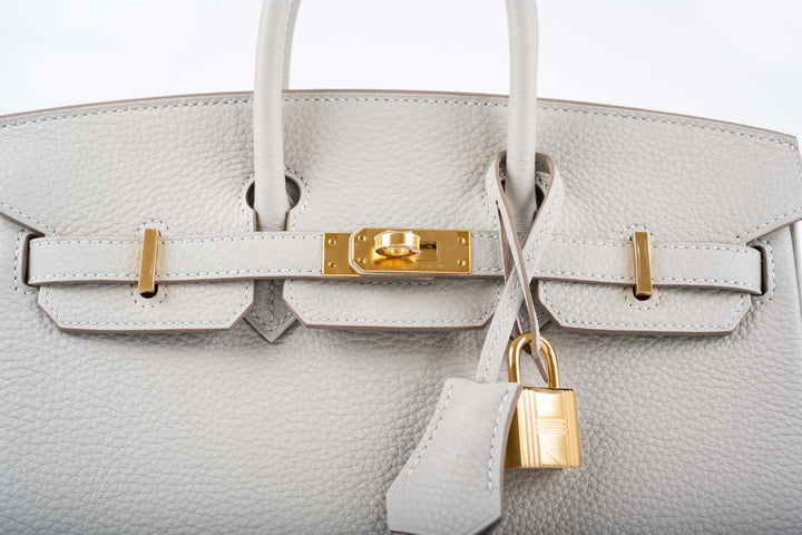 Hermes Birkin 25 Gris Perle Togo Gold Hardware
