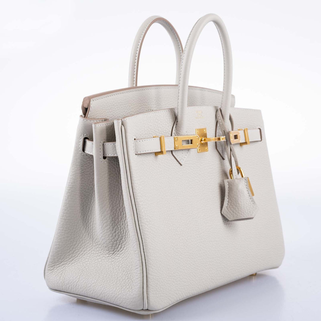 Hermes Birkin 25 Gris Perle Togo Gold Hardware