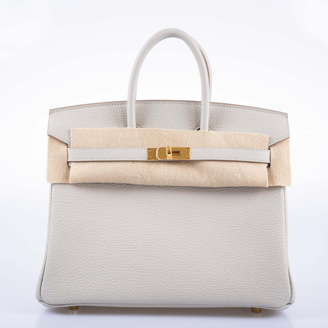 Hermes Birkin 25 Gris Perle Togo Gold Hardware