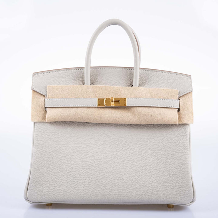 Hermes Birkin 25 Gris Perle Togo Gold Hardware