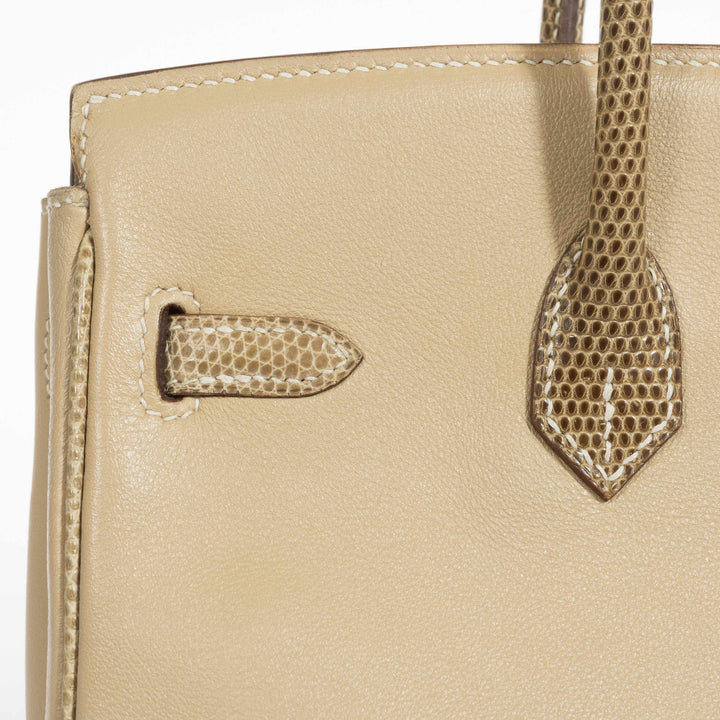 Top quality Hermes Birkin 25 HSS Argile Swift With Ficelle Lizard Gold Hardware - Special Edition