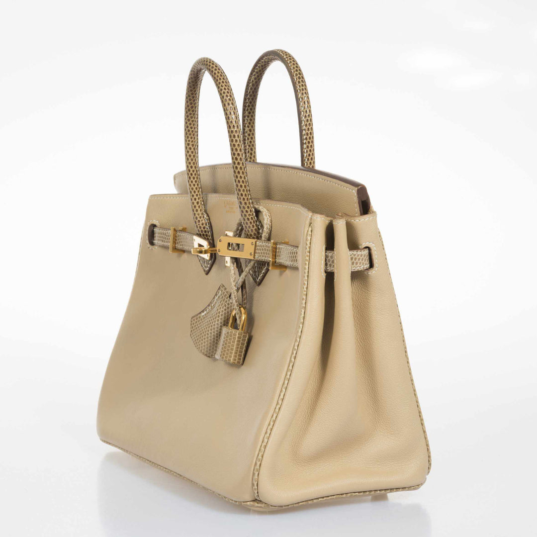 Top quality Hermes Birkin 25 HSS Argile Swift With Ficelle Lizard Gold Hardware - Special Edition