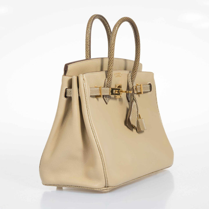 Top quality Hermes Birkin 25 HSS Argile Swift With Ficelle Lizard Gold Hardware - Special Edition