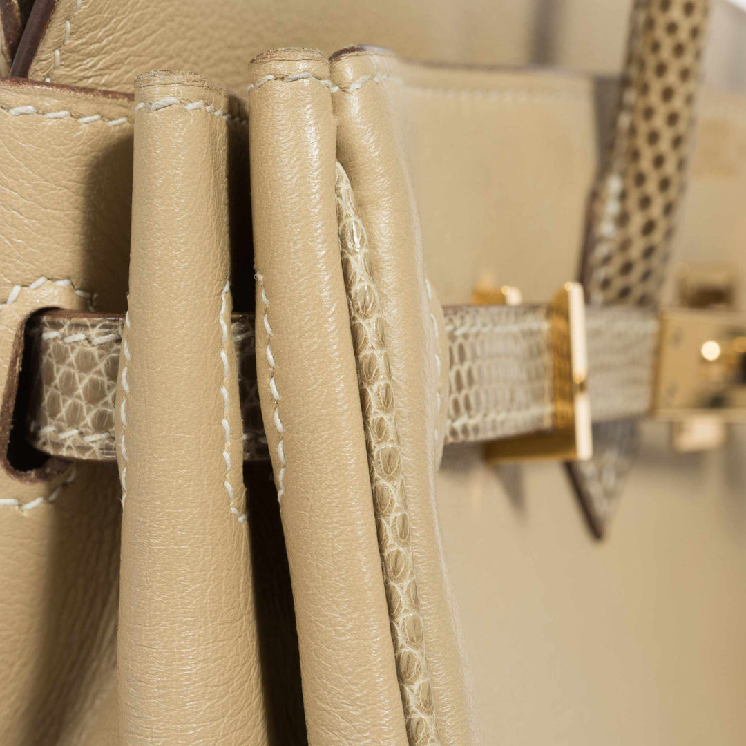 Top quality Hermes Birkin 25 HSS Argile Swift With Ficelle Lizard Gold Hardware - Special Edition