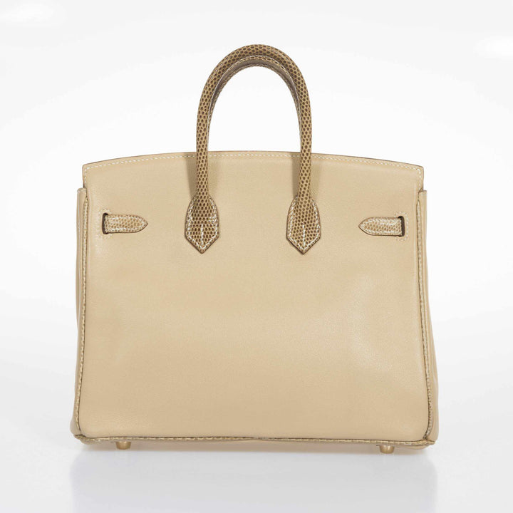Top quality Hermes Birkin 25 HSS Argile Swift With Ficelle Lizard Gold Hardware - Special Edition