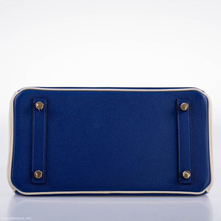Hermès Birkin 25 HSS Bi-Color Blue Electrique & Craie Epsom Brushed Gold Hardware - 2016, X
