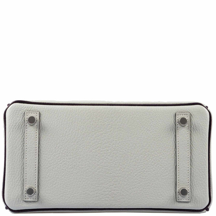 Hermès Birkin 25 HSS Bi-Color Gris Perle and Raisin Chevre Brushed Palladium Hardware - Special Edition