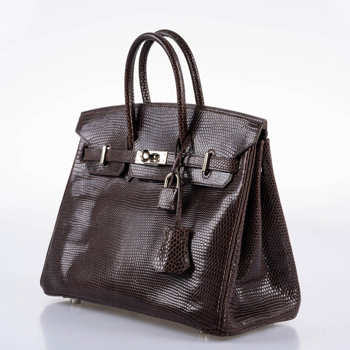 Hermès Birkin 25 Havane Nilo Lizard with Palladium Hardware - 2007, K Square