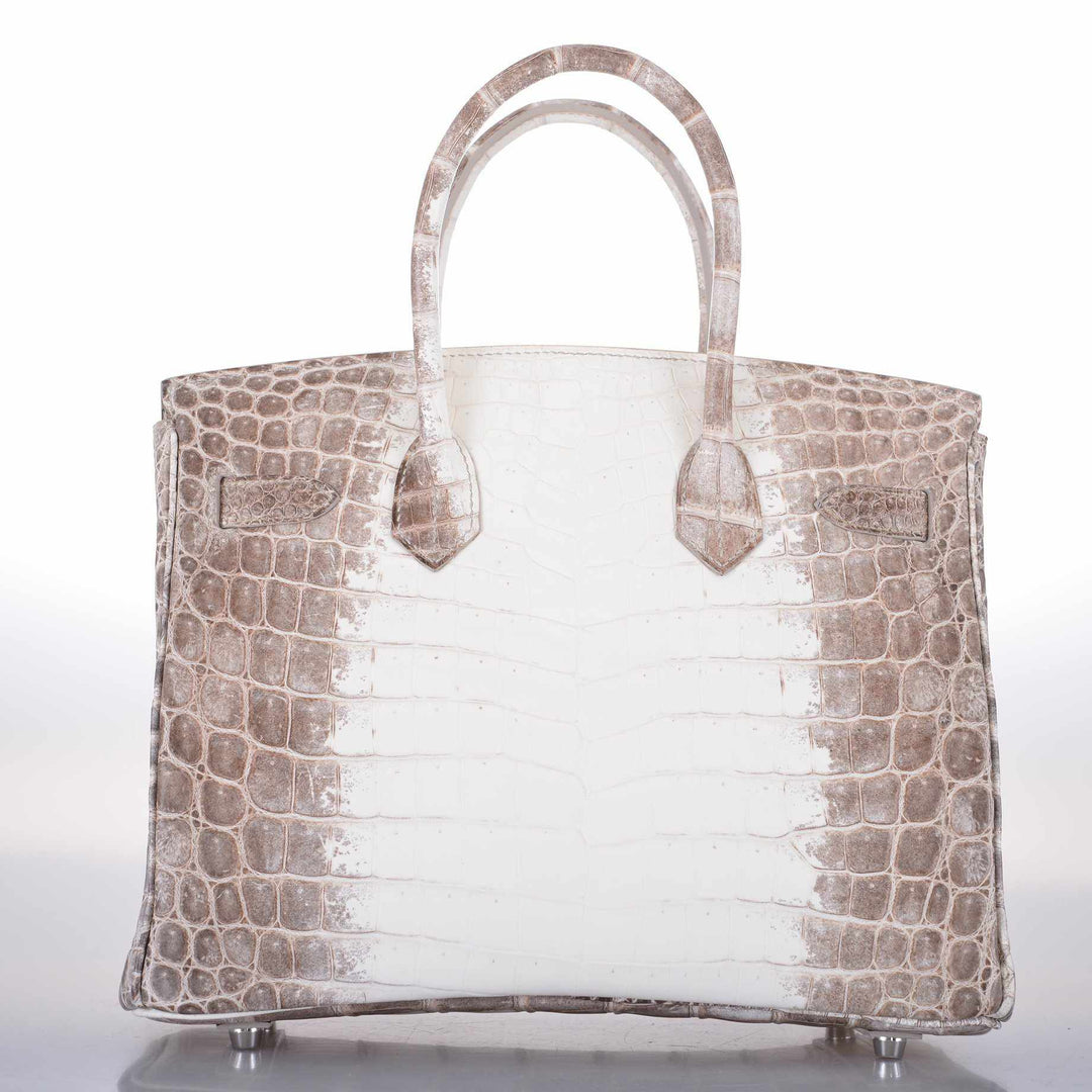 Premium Handmade Hermes Birkin 25 Himalayan White Niloticus Crocodile Palladium Hardware