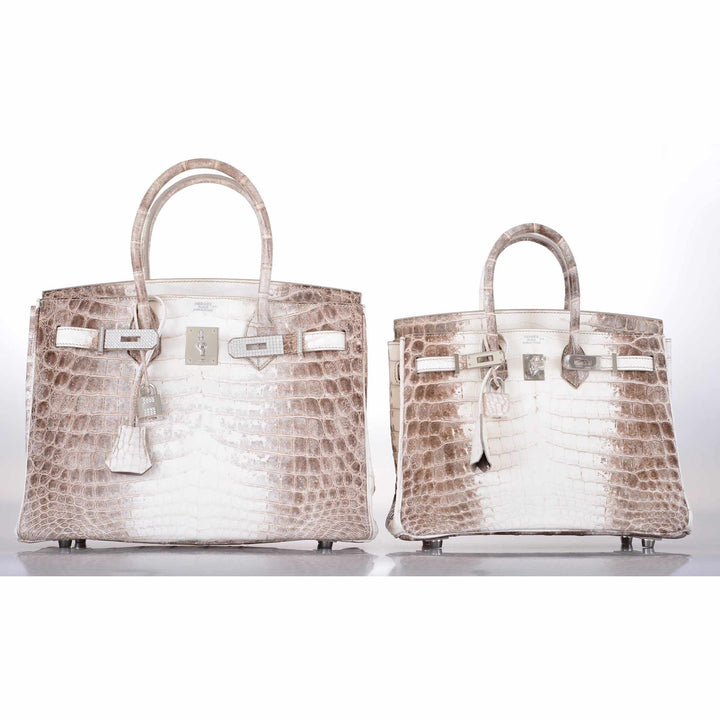 Top quality Hermes Birkin 25 Himalayan White Niloticus Crocodile Palladium Hardware