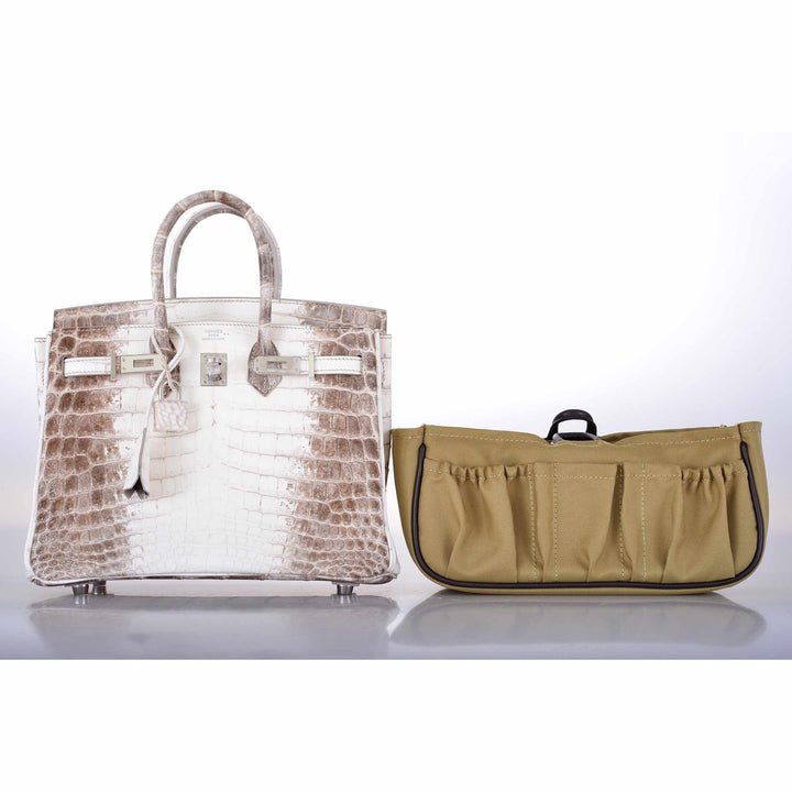 Premium Handmade Hermes Birkin 25 Himalayan White Niloticus Crocodile Palladium Hardware