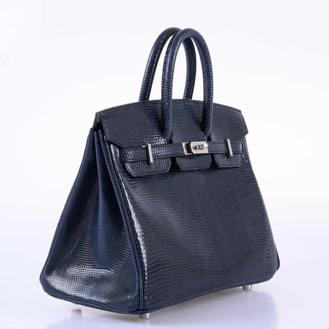 Hermès Birkin 25 Indigo Lizard Palladium Hardware - 2019