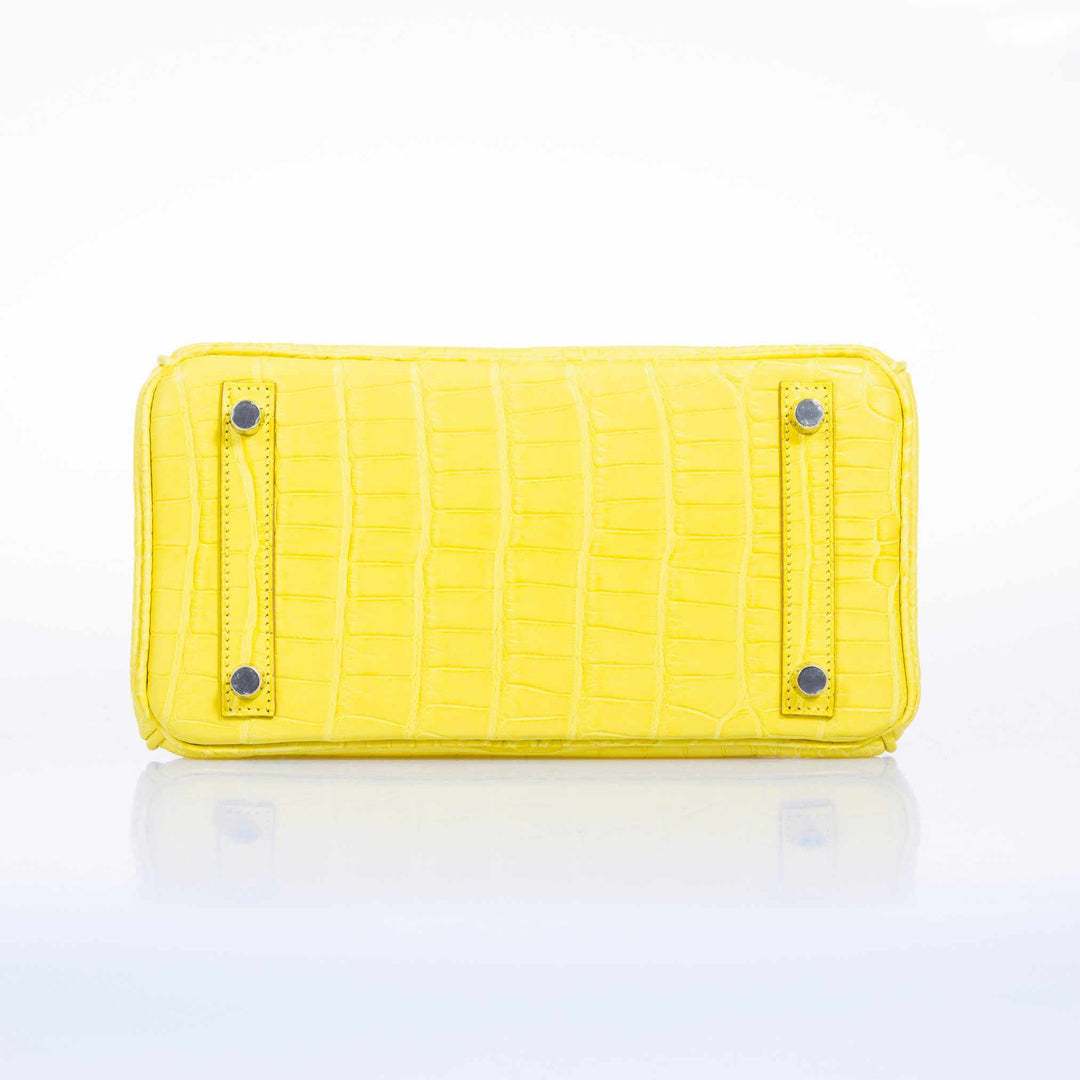 Hermès Birkin 25 Lime Yellow Matte Alligator Palladium Hardware