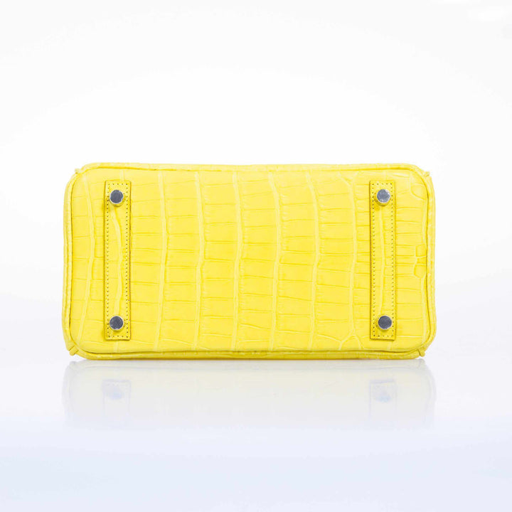 Hermès Birkin 25 Lime Yellow Matte Alligator Palladium Hardware