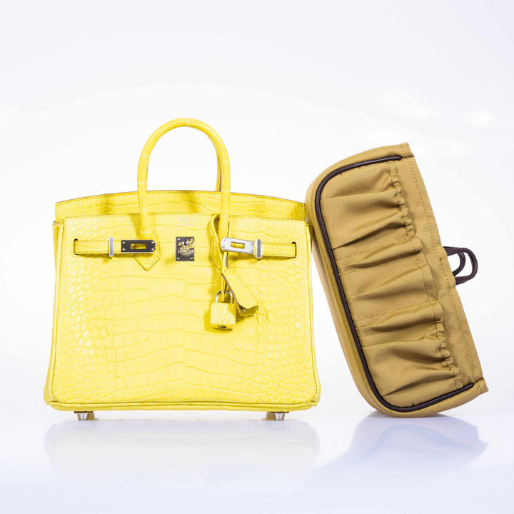 Hermès Birkin 25 Lime Yellow Matte Alligator Palladium Hardware