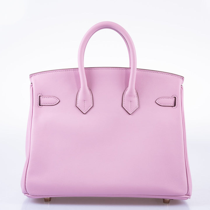 Top quality Hermes Birkin 25 Mauve Sylvestre Swift leather Rose Gold Hardware