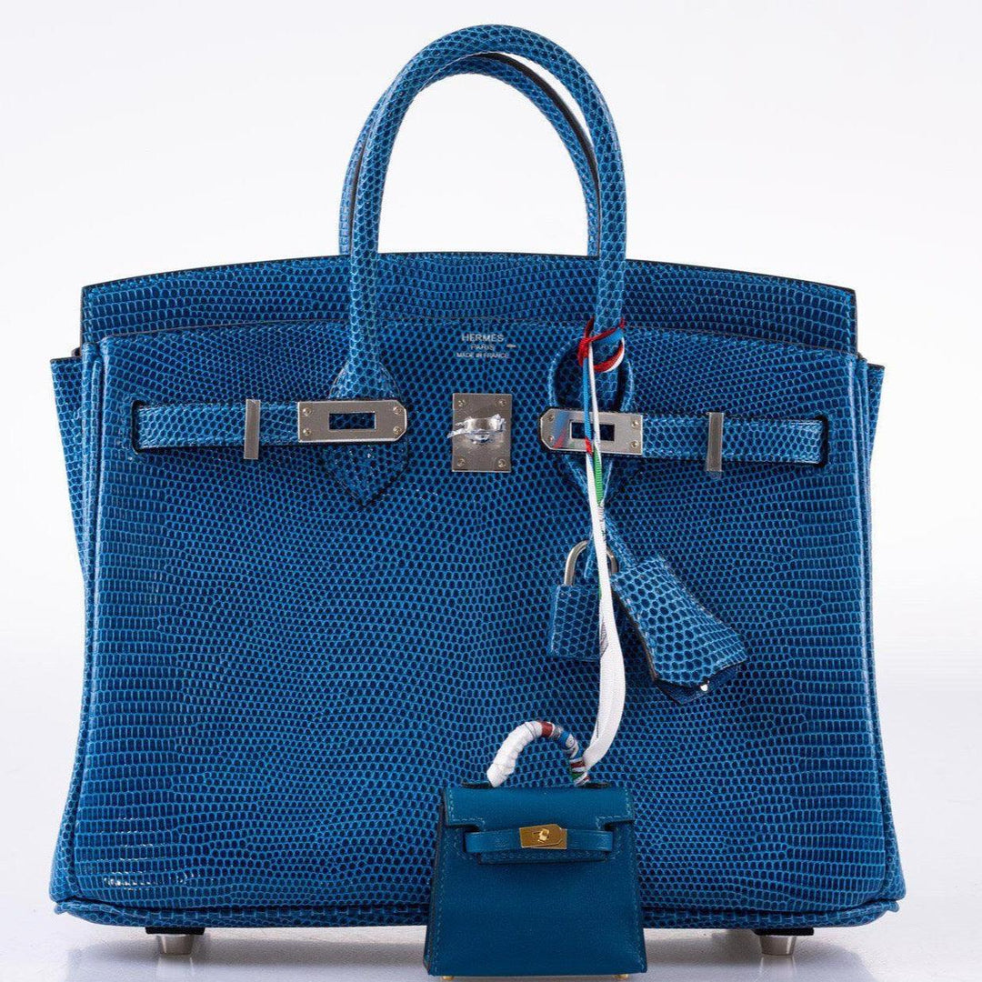 Top quality Hermes Birkin 25 Mykonos Lizard Palladium Hardware