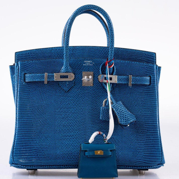 Top quality Hermes Birkin 25 Mykonos Lizard Palladium Hardware