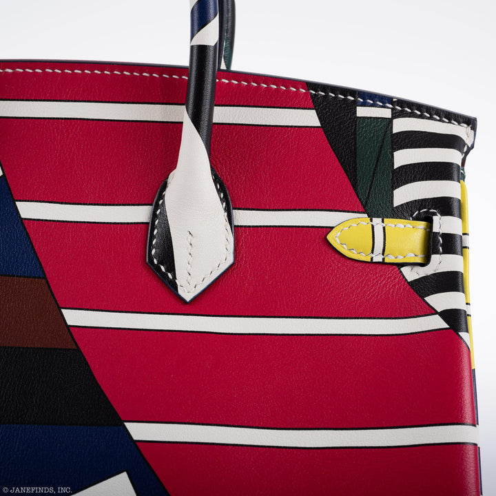 Hermès Birkin 25 "One Two Three And Away We Go!" Limited Edition By Nigel Peak Multicolor Swift Leather - 2018, C