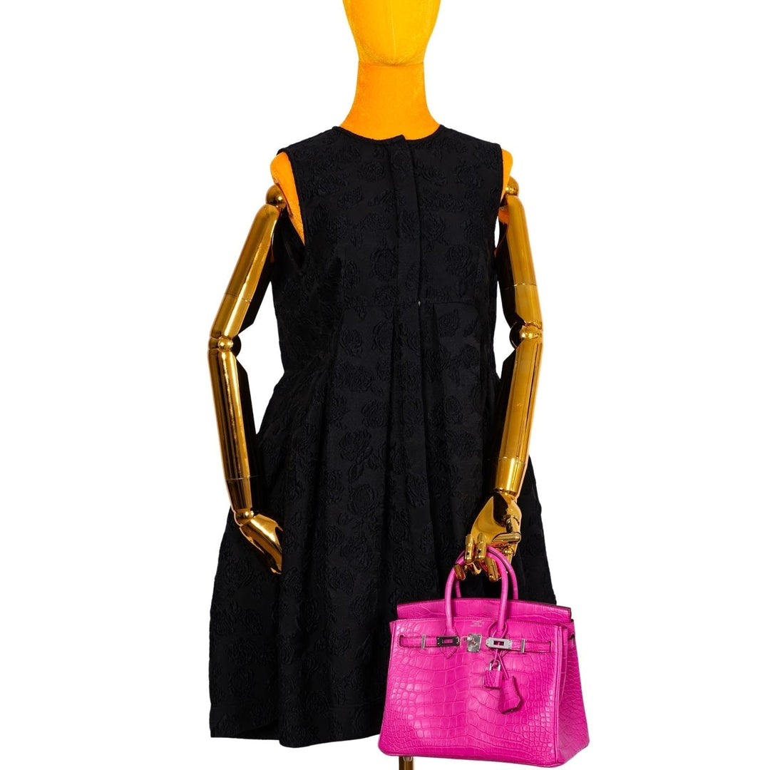 Top quality Hermes Birkin 25 Rose Shocking Matte Alligator Palladium Hardware