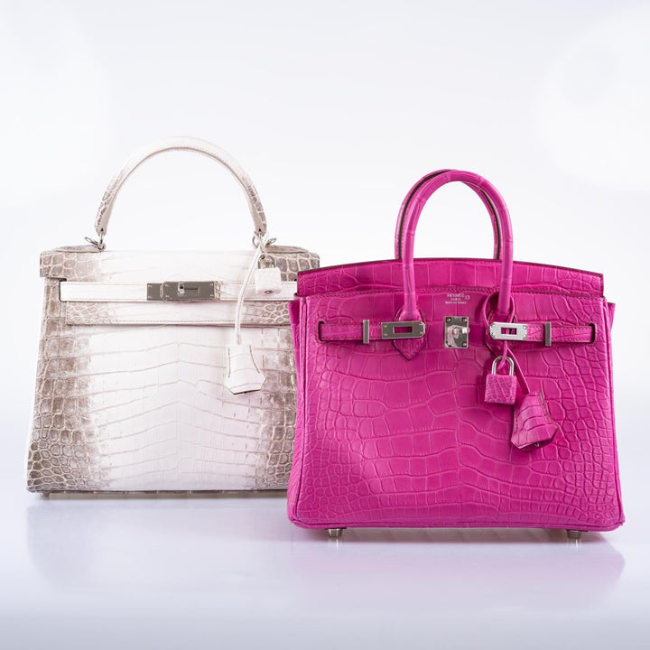 Top quality Hermes Birkin 25 Rose Shocking Matte Alligator Palladium Hardware