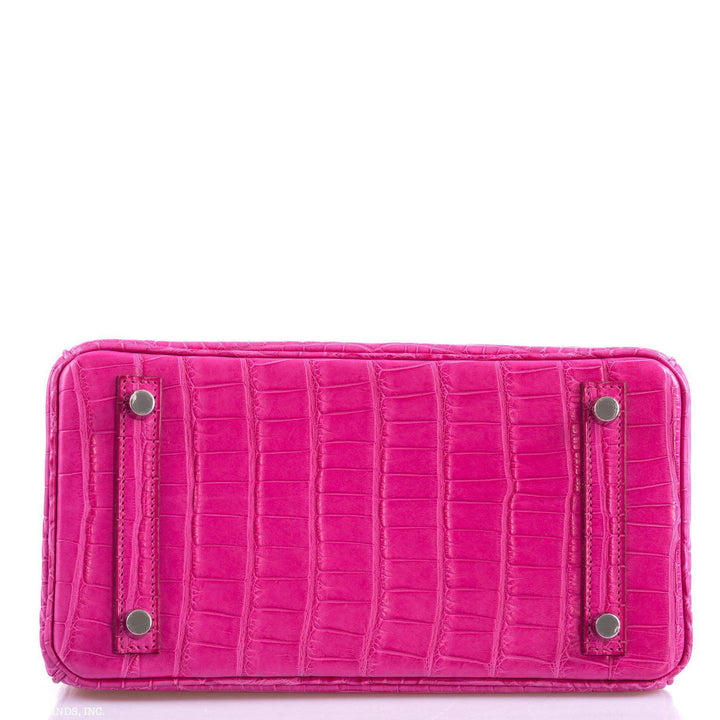 Hermès Birkin 25 Rose Shocking Matte Alligator Palladium Hardware- 2020,Y