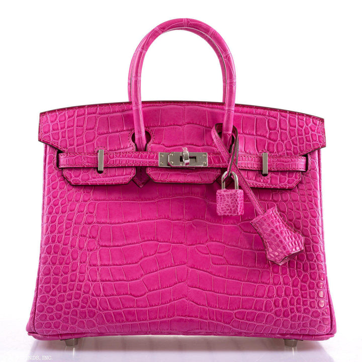 Hermès Birkin 25 Rose Shocking Matte Alligator Palladium Hardware- 2020,Y