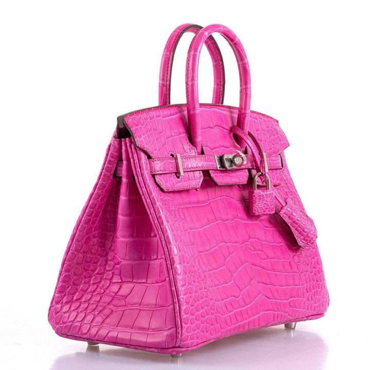 Hermès Birkin 25 Rose Shocking Matte Alligator Palladium Hardware- 2020,Y