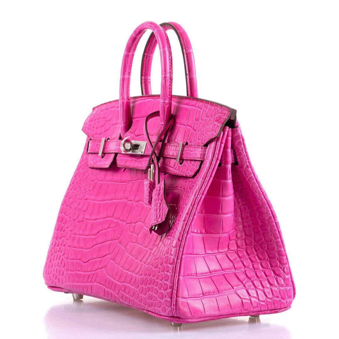 Hermès Birkin 25 Rose Shocking Matte Alligator Palladium Hardware- 2020,Y