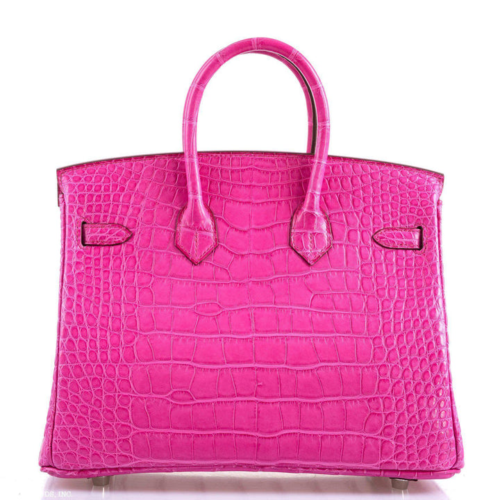 Hermès Birkin 25 Rose Shocking Matte Alligator Palladium Hardware- 2020,Y