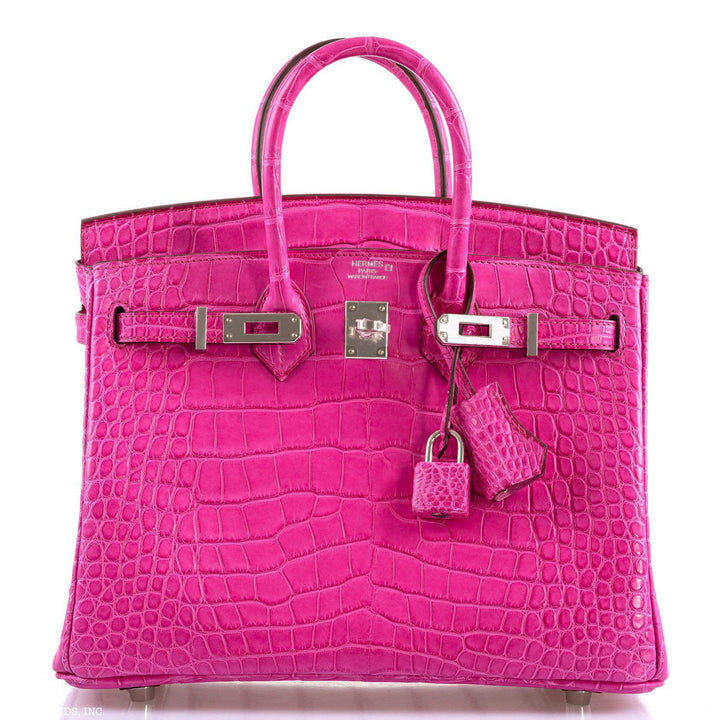 Hermès Birkin 25 Rose Shocking Matte Alligator Palladium Hardware- 2020,Y