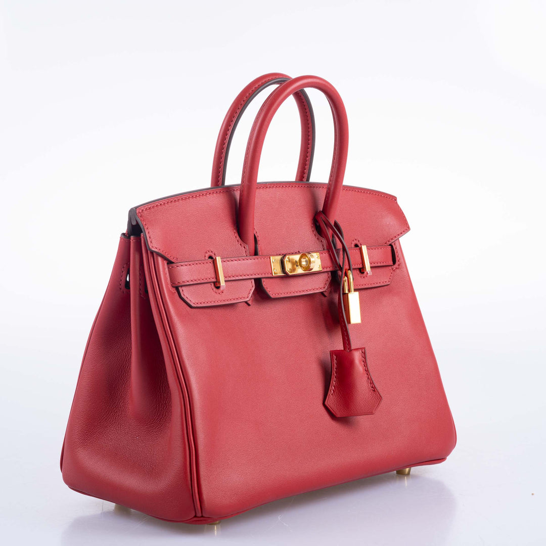 Hermes Birkin 25 Rouge Pivoine Swift Gold Hardware