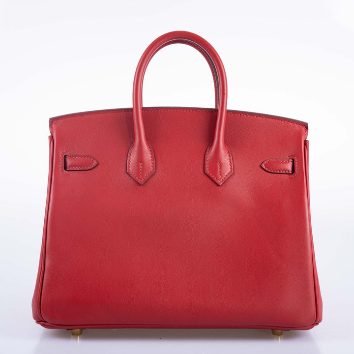 Hermes Birkin 25 Rouge Pivoine Swift Gold Hardware