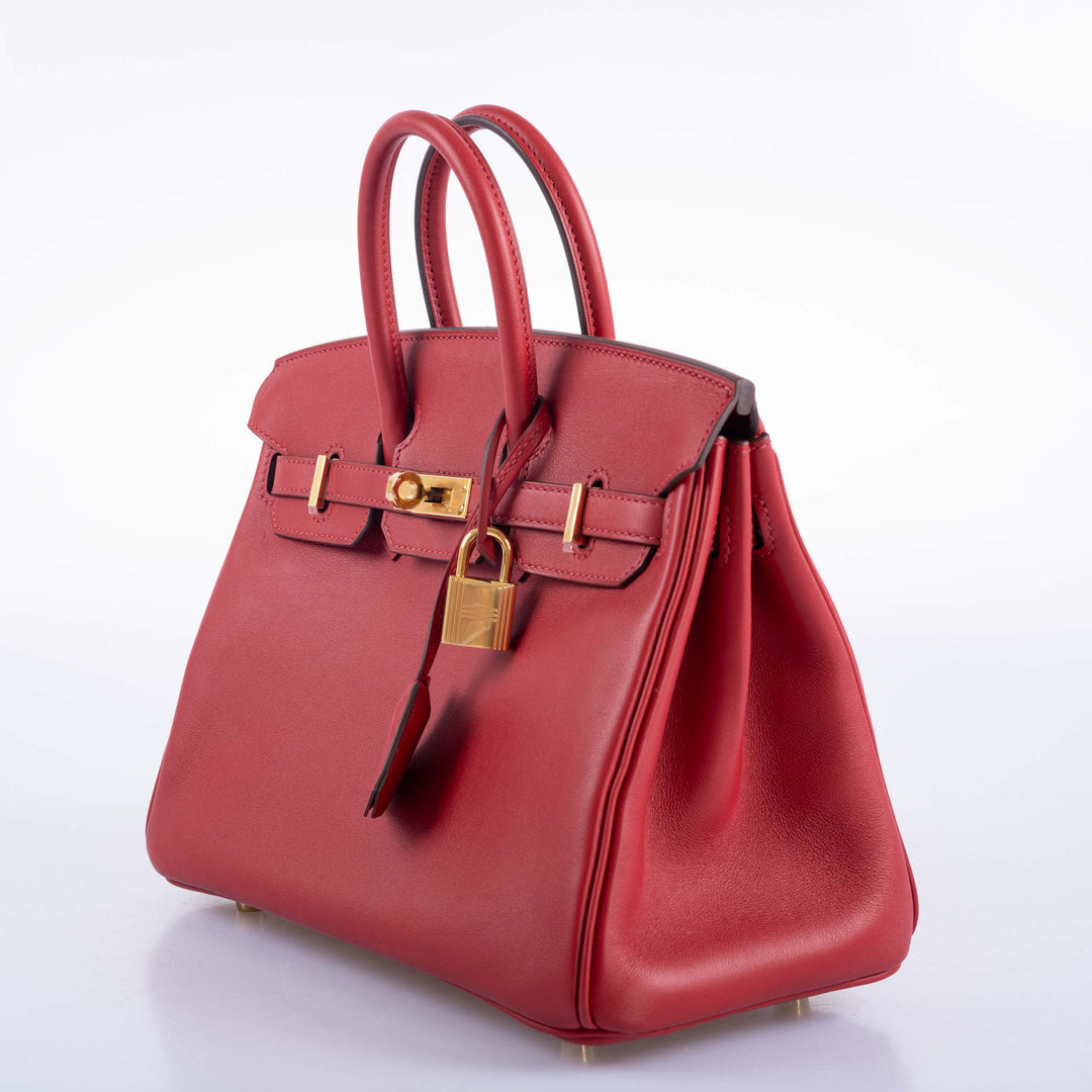 Hermes Birkin 25 Rouge Pivoine Swift Gold Hardware
