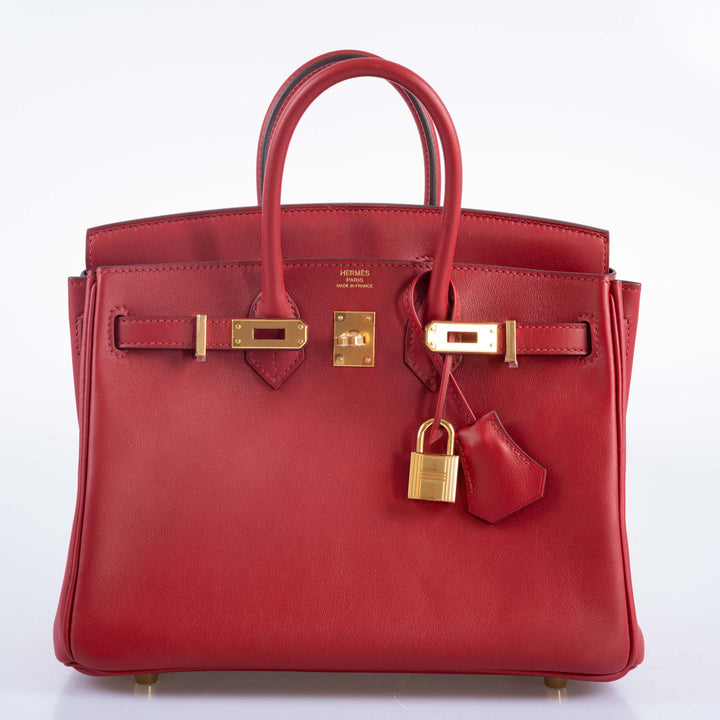 Hermes Birkin 25 Rouge Pivoine Swift Gold Hardware