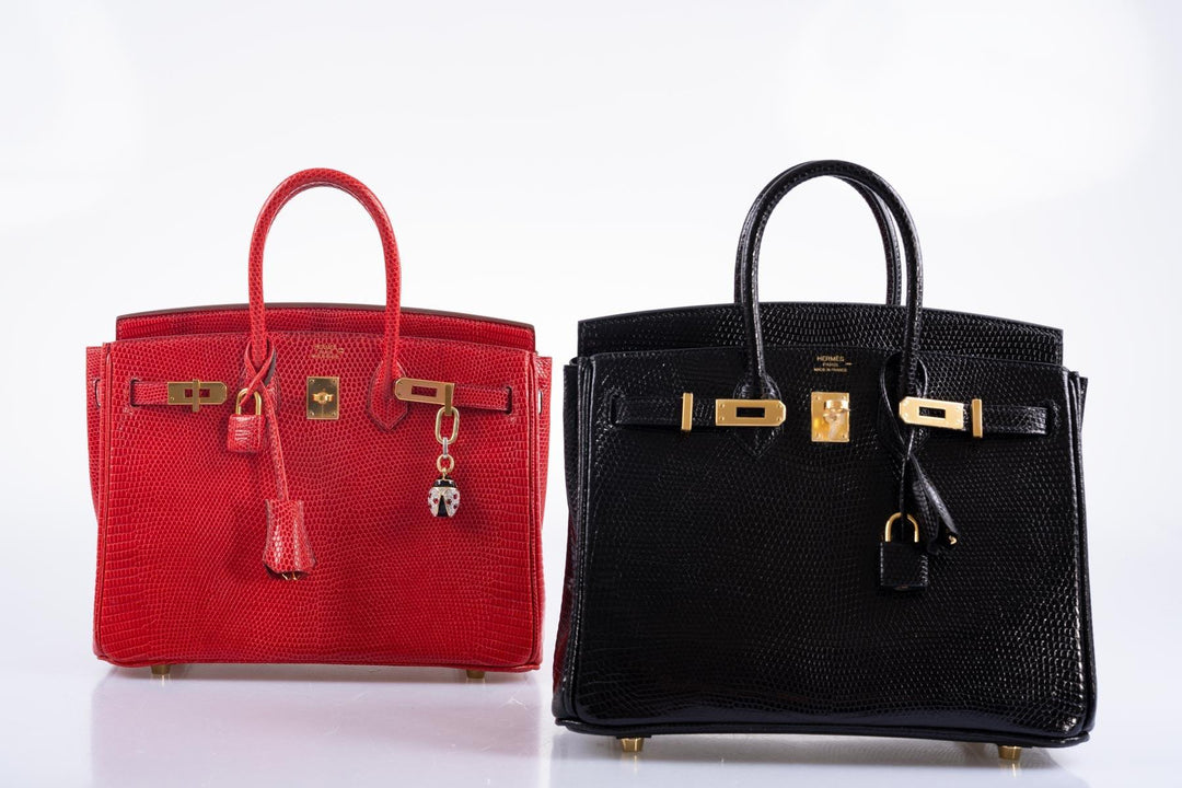 Top quality Hermes Birkin 25 Rouge Vif Salvator Lizard Gold Hardware