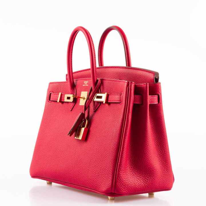 Hermès Birkin 25 Rouge Vif Togo Gold Hardware