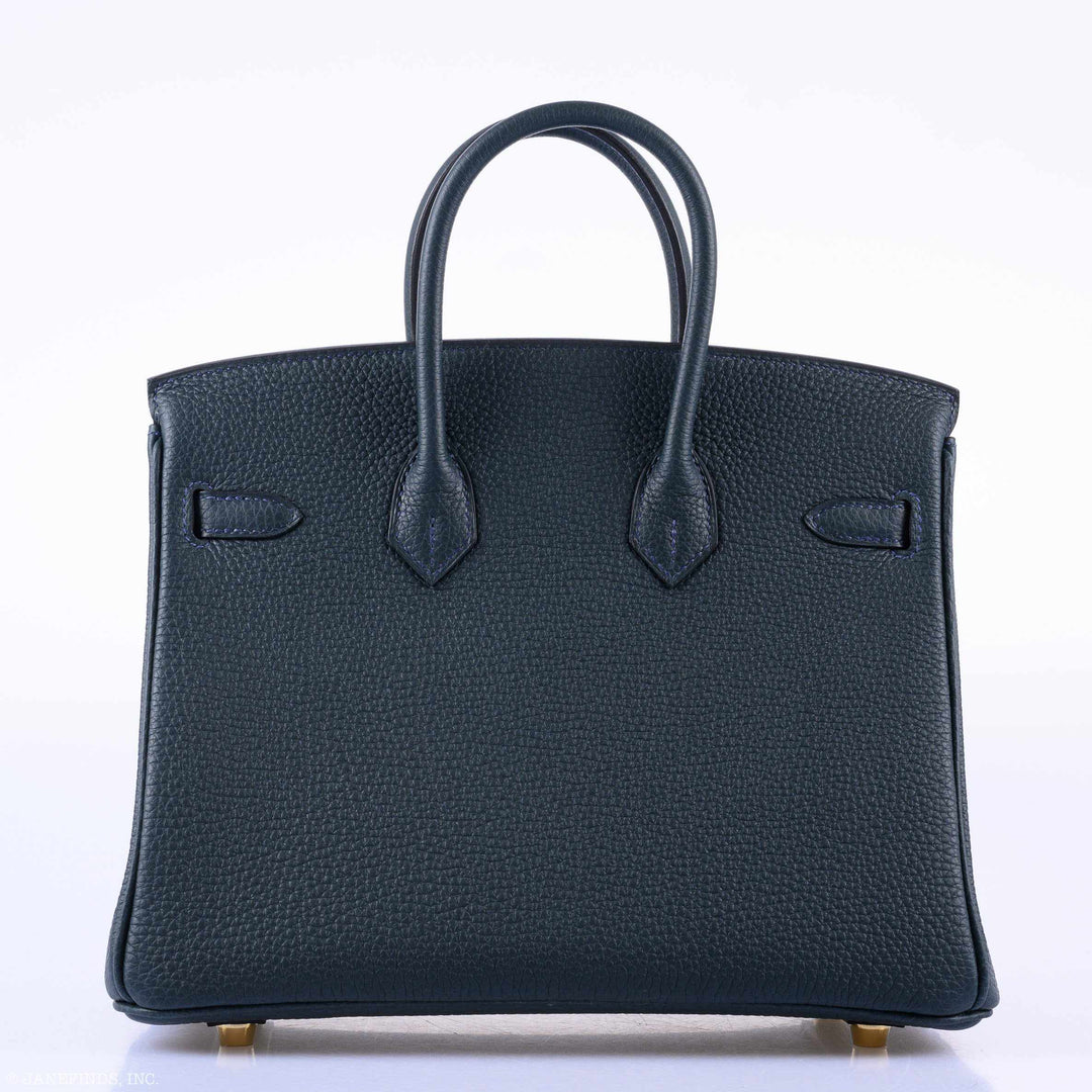 Top quality Hermes Birkin 25 Vert Rousseau Togo Gold Hardware