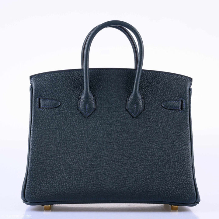 Top quality Hermes Birkin 25 Vert Rousseau Togo Gold Hardware